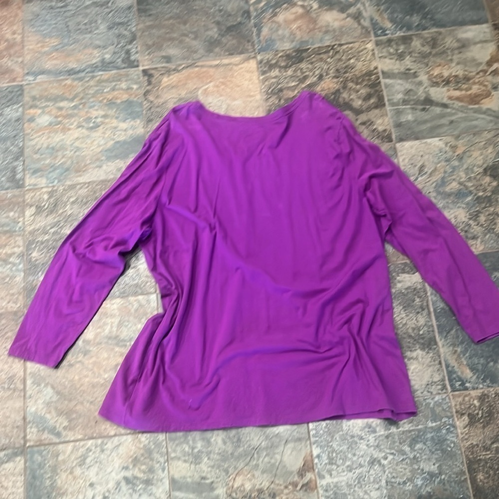 Vibrant Purple Floral Long Sleeve Top - Picture 3 of 4